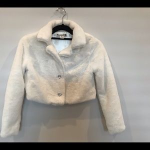 Girl’s Faux Fur Crop Jacket